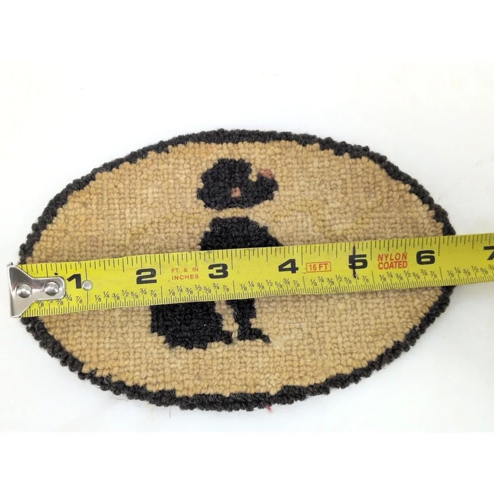 Antique American Hooked Rug Miniature 4